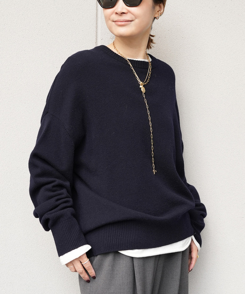 Deuxieme Classe（ドゥーズィエムクラス）の「JUSPER クルーネック プルオーバー（ニット/セーター・レディース・ネイビー・FREE）」の3枚目の写真