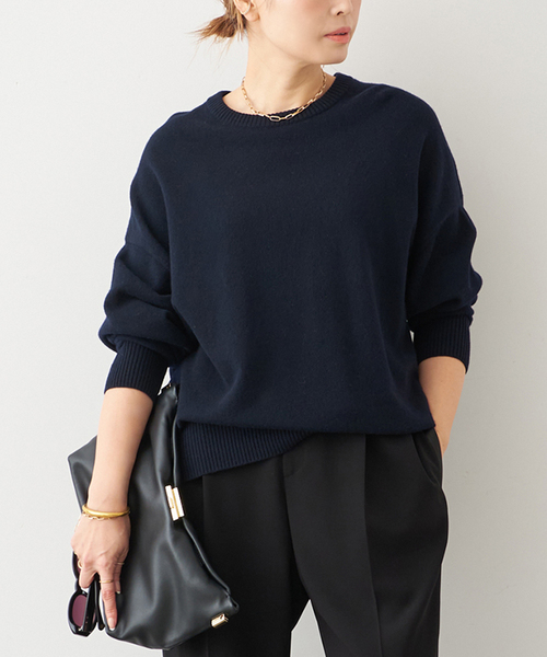 Deuxieme Classe（ドゥーズィエムクラス）の「JUSPER クルーネック プルオーバー（ニット/セーター・レディース・ネイビー・FREE）」の5枚目の写真