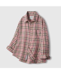 LEMAIN SECOND（リメインセカンド）の「オーバーサイズフランネルポケットチェックシャツ[ディープピンク]（シャツ/ブラウス）」