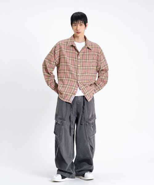 LEMAIN SECOND（リメインセカンド）の「オーバーサイズフランネルポケットチェックシャツ[ディープピンク]（シャツ/ブラウス・レディース・その他・SMALL/MEDIUM/LARGE）」の15枚目の写真