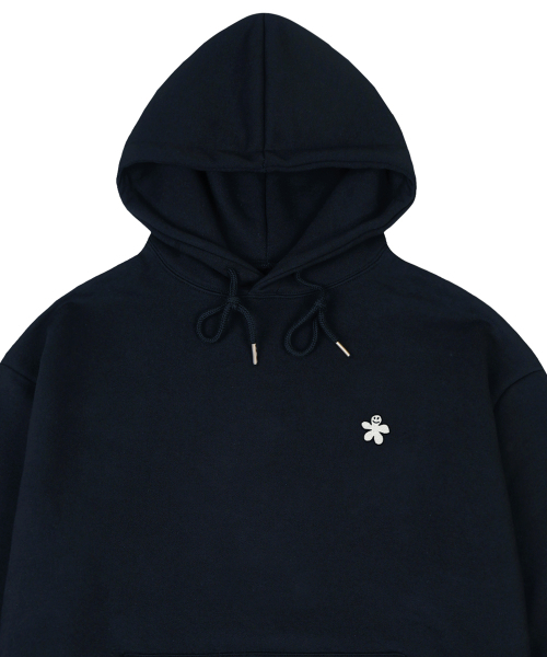 GRAVER（グレーバー）の「[ユニセックス]ホワイトオードフラワー刺繍フードパーカー_ネイビー（パーカー・レディース・ネイビー・X-LARGE/SMALL/MEDIUM/LARGE）」の3枚目の写真