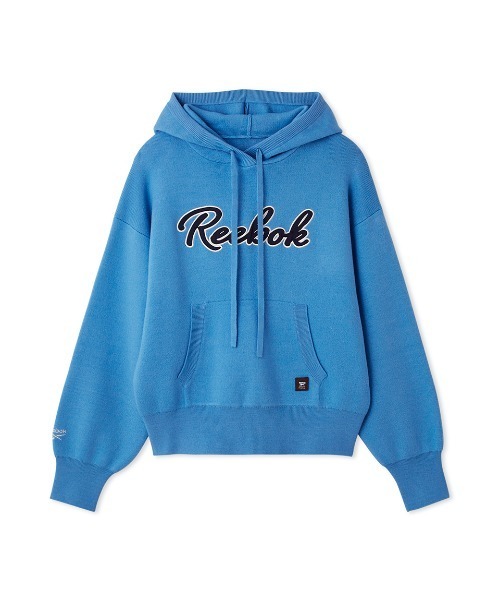 FRAY I.D（フレイアイディー）の「【Reebok× FRAY I.D】サテンロゴニットフーディー（パーカー・レディース・ブルー/ベージュ/ラベンダー/ブラウン・F）」の4枚目の写真