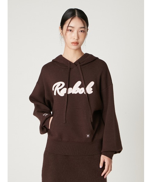 FRAY I.D（フレイアイディー）の「【Reebok× FRAY I.D】サテンロゴニットフーディー（パーカー・レディース・ブルー/ベージュ/ラベンダー/ブラウン・F）」の9枚目の写真