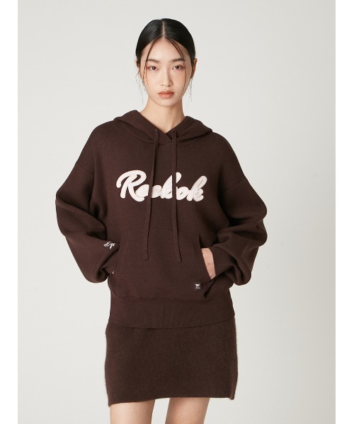 FRAY I.D（フレイアイディー）の「【Reebok× FRAY I.D】サテンロゴニットフーディー（パーカー・レディース・ブルー/ベージュ/ラベンダー/ブラウン・F）」の6枚目の写真