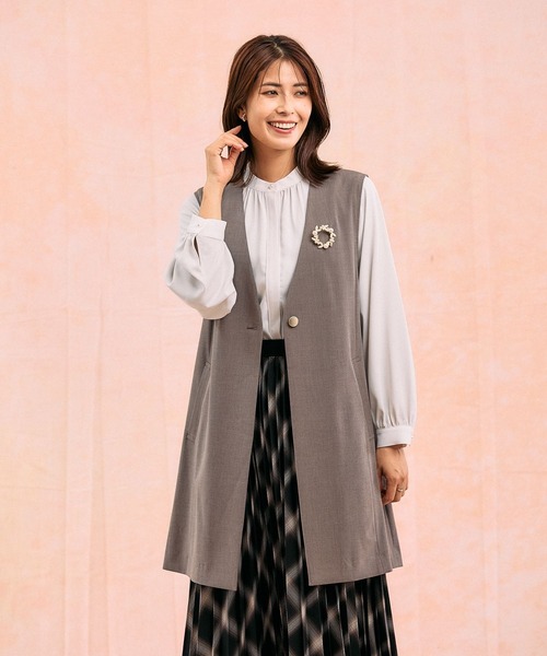 GLOBAL WORK（グローバルワーク）の「ウツクシルエットジレ/581033（その他アウター・レディース・モカ/ブラック/サックスブルー・LONG/REGULAR）」の5枚目の写真