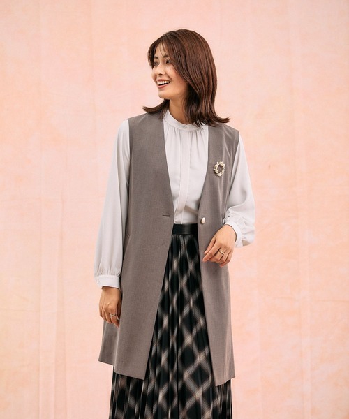 GLOBAL WORK（グローバルワーク）の「ウツクシルエットジレ/581033（その他アウター・レディース・モカ/ブラック/サックスブルー・LONG/REGULAR）」の6枚目の写真