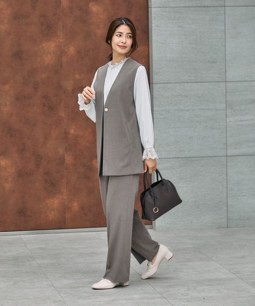 GLOBAL WORK（グローバルワーク）の「ウツクシルエットジレ/581033（その他アウター・レディース・モカ/ブラック/サックスブルー・LONG/REGULAR）」の8枚目の写真