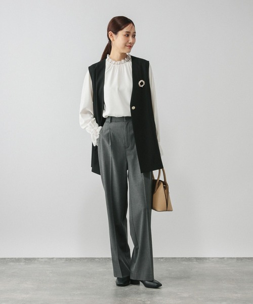 GLOBAL WORK（グローバルワーク）の「ウツクシルエットジレ/581033（その他アウター・レディース・モカ/ブラック/サックスブルー・LONG/REGULAR）」の11枚目の写真