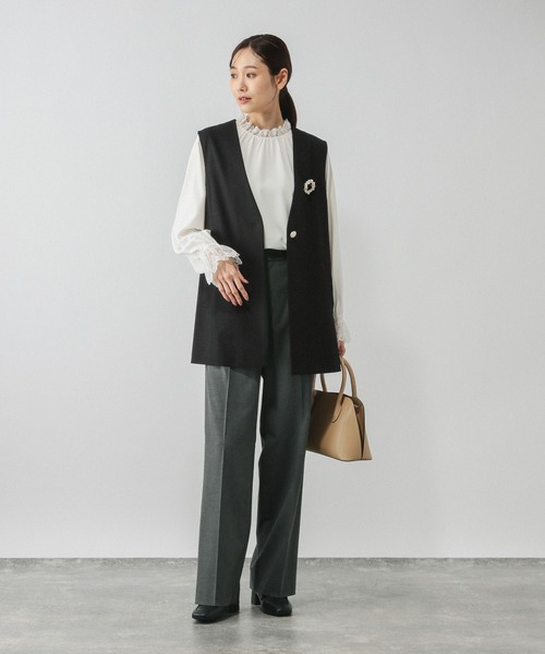 GLOBAL WORK（グローバルワーク）の「ウツクシルエットジレ/581033（その他アウター・レディース・モカ/ブラック/サックスブルー・LONG/REGULAR）」の12枚目の写真