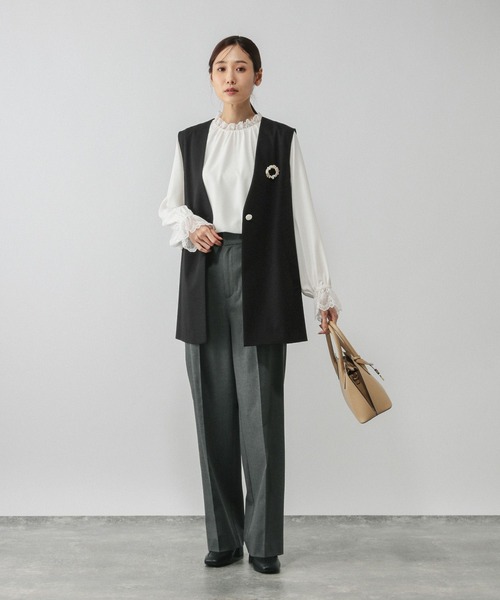 GLOBAL WORK（グローバルワーク）の「ウツクシルエットジレ/581033（その他アウター・レディース・モカ/ブラック/サックスブルー・LONG/REGULAR）」の13枚目の写真