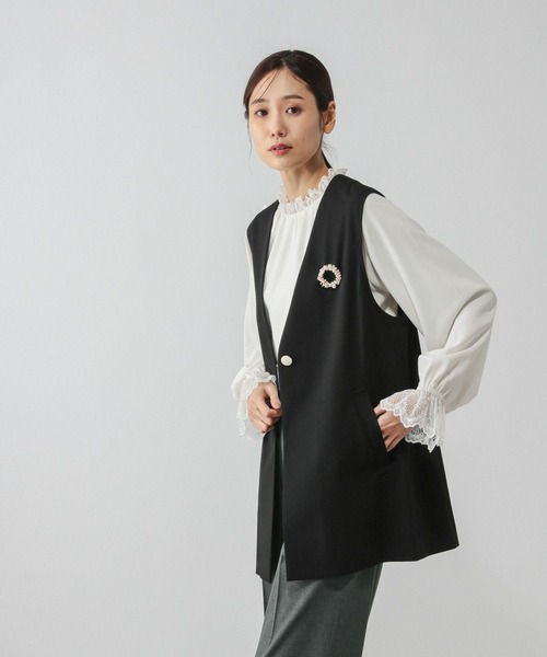 GLOBAL WORK（グローバルワーク）の「ウツクシルエットジレ/581033（その他アウター・レディース・モカ/ブラック/サックスブルー・LONG/REGULAR）」の16枚目の写真