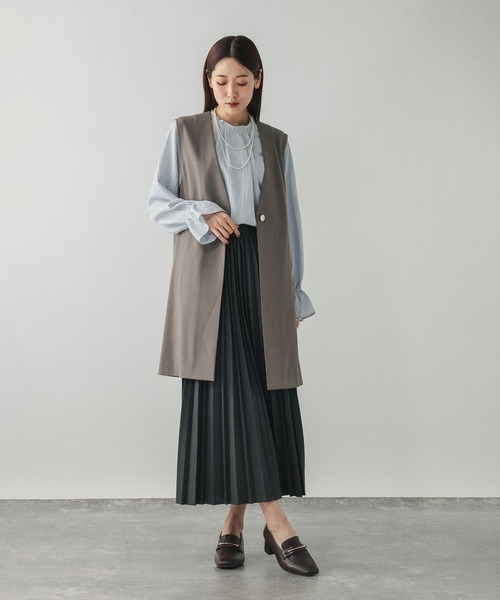 GLOBAL WORK（グローバルワーク）の「ウツクシルエットジレ/581033（その他アウター・レディース・モカ/ブラック/サックスブルー・LONG/REGULAR）」の17枚目の写真