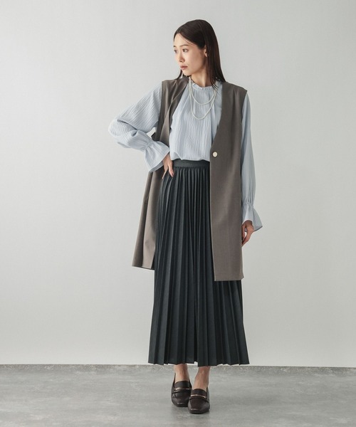 GLOBAL WORK（グローバルワーク）の「ウツクシルエットジレ/581033（その他アウター・レディース・モカ/ブラック/サックスブルー・LONG/REGULAR）」の18枚目の写真