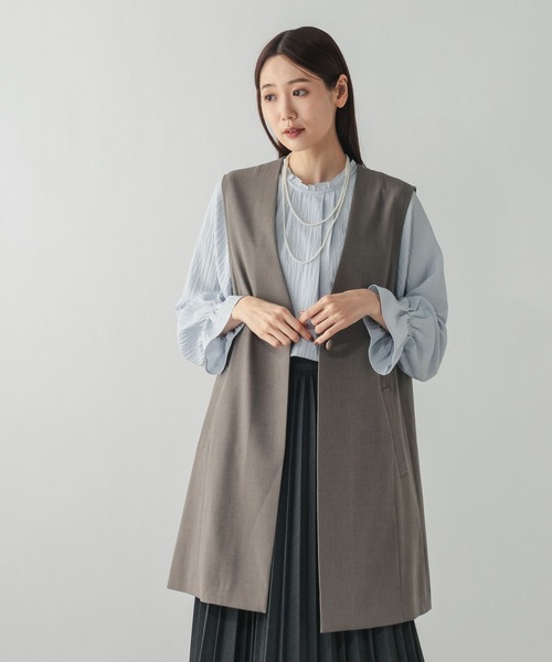 GLOBAL WORK（グローバルワーク）の「ウツクシルエットジレ/581033（その他アウター・レディース・モカ/ブラック/サックスブルー・LONG/REGULAR）」の19枚目の写真