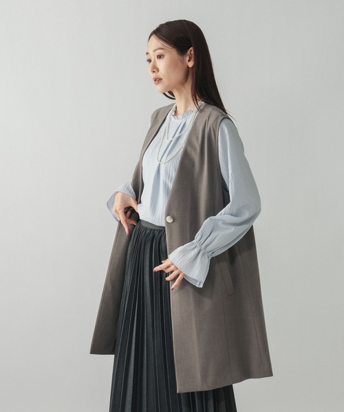 GLOBAL WORK（グローバルワーク）の「ウツクシルエットジレ/581033（その他アウター・レディース・モカ/ブラック/サックスブルー・LONG/REGULAR）」の20枚目の写真