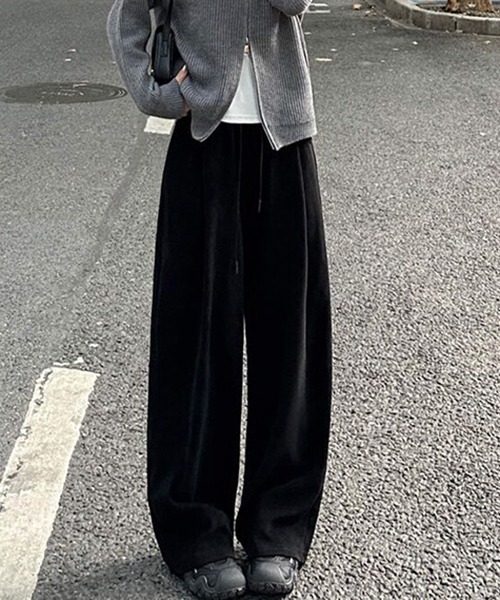 gossip!ロサンゼルス(ゴシップロサンゼルス)の「YUGA ハイウエスト フリースニットパンツ(その他パンツ・レディース・ブラック/カーキ/ダークブラウン/ダークグレー・M/L)」の13枚目の写真