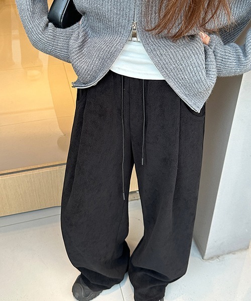 gossip!ロサンゼルス(ゴシップロサンゼルス)の「YUGA ハイウエスト フリースニットパンツ(その他パンツ・レディース・ブラック/カーキ/ダークブラウン/ダークグレー・M/L)」の14枚目の写真