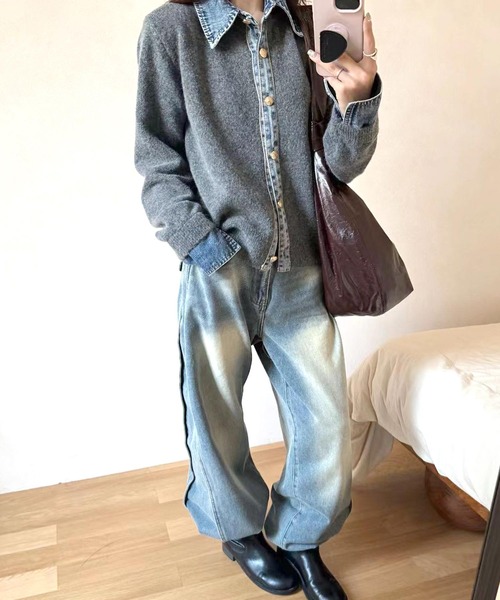 by LEGNA(バイレグナ)の「フェイクレイヤードカーディガン(カーディガン/ボレロ・レディース・ダークグレー/ネイビー/グレー/ライトグレー/ブラウン・FREE)」の17枚目の写真