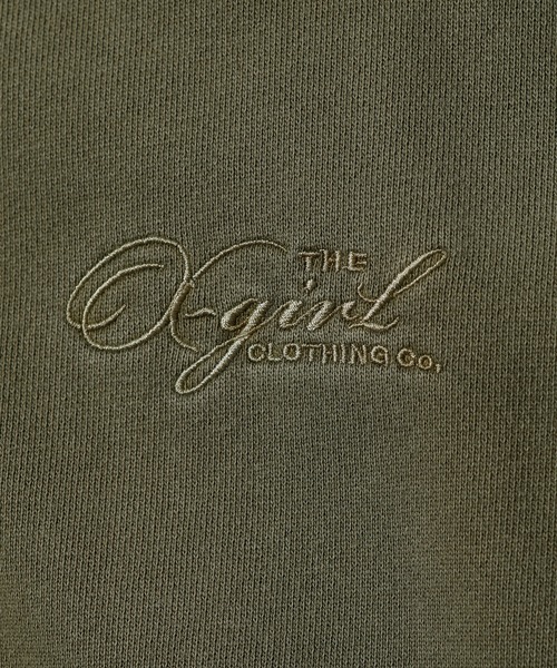 X-girl（エックスガール）の「PIGMENT DYED FACE AND LOGO SQUARE PATCH ZIP UP SWEAT HOODIE（パーカー・レディース・ブラック/オリーブ/ピンク・S/M）」の15枚目の写真