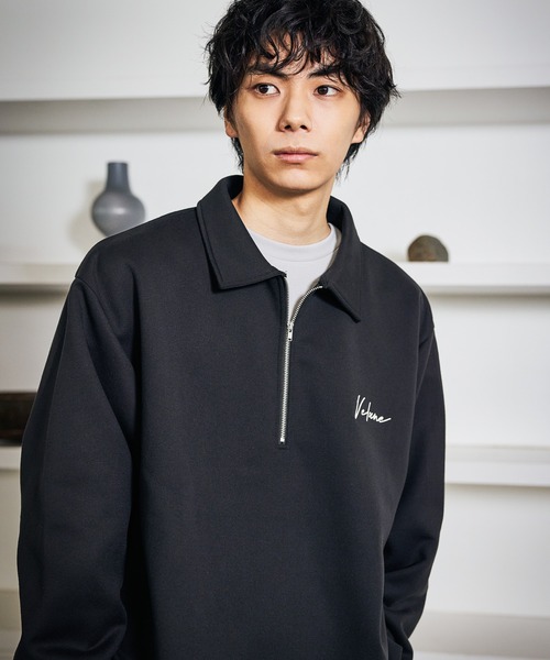 LAKOLE（ラコレ）の「【セットアップ可】マットスエードダンボールハーフZIP / 587058（スウェット・メンズ・ライトグレー/ブラウン/ラベンダー/ブラック・LARGE/MEDIUM/X-LARGE）」の2枚目の写真