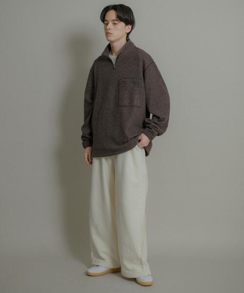 SENSE OF PLACE by URBAN RESEARCH（センスオブプレイスバイアーバンリサーチ）の「ウールジャージハーフZIP（Tシャツ/カットソー・メンズ・チャコールグレー/ブラウン・MEDIUM/LARGE）」の8枚目の写真