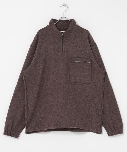 SENSE OF PLACE by URBAN RESEARCH（センスオブプレイスバイアーバンリサーチ）の「ウールジャージハーフZIP（Tシャツ/カットソー・メンズ・チャコールグレー/ブラウン・MEDIUM/LARGE）」の9枚目の写真