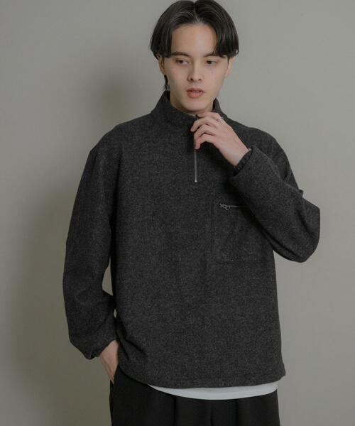 SENSE OF PLACE by URBAN RESEARCH（センスオブプレイスバイアーバンリサーチ）の「ウールジャージハーフZIP（Tシャツ/カットソー・メンズ・チャコールグレー/ブラウン・MEDIUM/LARGE）」の12枚目の写真