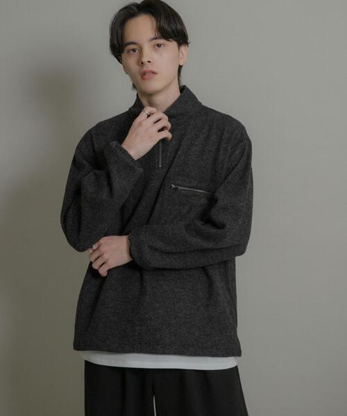 SENSE OF PLACE by URBAN RESEARCH（センスオブプレイスバイアーバンリサーチ）の「ウールジャージハーフZIP（Tシャツ/カットソー・メンズ・チャコールグレー/ブラウン・MEDIUM/LARGE）」の13枚目の写真