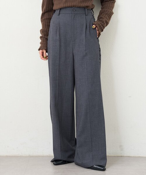 Kastane(カスタネ)の「【一部店舗限定/3サイズ展開/高身長サイズ/低身長サイズ】B サイドシャーリングスラックス(その他パンツ・レディース・チャコールグレー/ブラウン・0/1/2)」の18枚目の写真