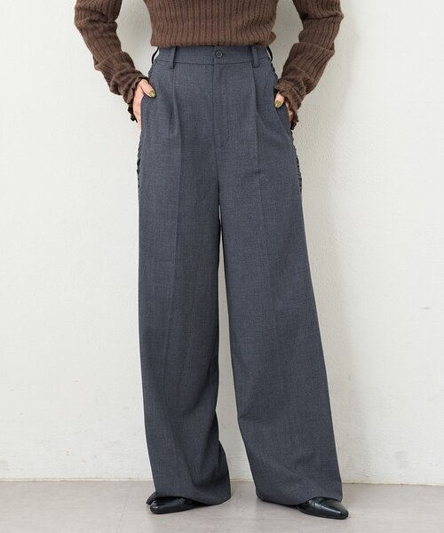 Kastane(カスタネ)の「【一部店舗限定/3サイズ展開/高身長サイズ/低身長サイズ】B サイドシャーリングスラックス(その他パンツ・レディース・チャコールグレー/ブラウン・0/1/2)」の19枚目の写真