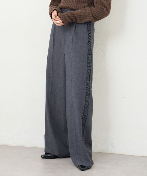 Kastane(カスタネ)の「【一部店舗限定/3サイズ展開/高身長サイズ/低身長サイズ】B サイドシャーリングスラックス(その他パンツ・レディース・チャコールグレー/ブラウン・0/1/2)」の21枚目の写真