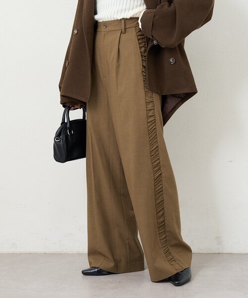 Kastane(カスタネ)の「【一部店舗限定/3サイズ展開/高身長サイズ/低身長サイズ】B サイドシャーリングスラックス(その他パンツ・レディース・チャコールグレー/ブラウン・0/1/2)」の13枚目の写真