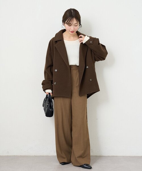 Kastane(カスタネ)の「【一部店舗限定/3サイズ展開/高身長サイズ/低身長サイズ】B サイドシャーリングスラックス(その他パンツ・レディース・チャコールグレー/ブラウン・0/1/2)」の17枚目の写真