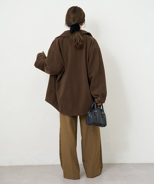 Kastane(カスタネ)の「【一部店舗限定/3サイズ展開/高身長サイズ/低身長サイズ】B サイドシャーリングスラックス(その他パンツ・レディース・チャコールグレー/ブラウン・0/1/2)」の5枚目の写真