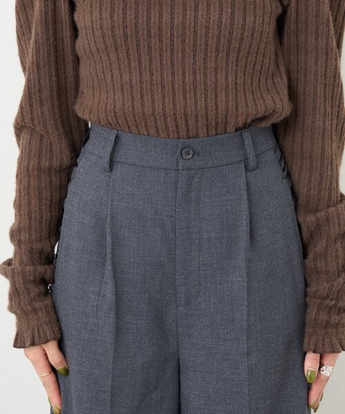 Kastane(カスタネ)の「【一部店舗限定/3サイズ展開/高身長サイズ/低身長サイズ】B サイドシャーリングスラックス(その他パンツ・レディース・チャコールグレー/ブラウン・0/1/2)」の7枚目の写真