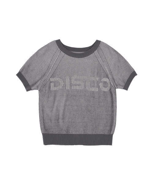 HIGH SCHOOL DISCO(ハイスクールディスコ)の「DISCO ツートン半袖ニット グレー(ニット/セーター・レディース・その他・FREE)」の2枚目の写真