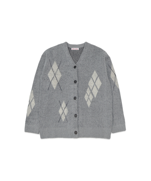 OAFISH(オアフィッシュ)の「SCATTERED ARGYLE CARDIGAN, GRAY(カーディガン/ボレロ・レディース・その他・FREE)」の1枚目の写真