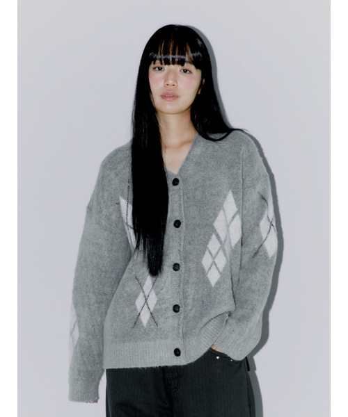 OAFISH(オアフィッシュ)の「SCATTERED ARGYLE CARDIGAN, GRAY(カーディガン/ボレロ・レディース・その他・FREE)」の8枚目の写真