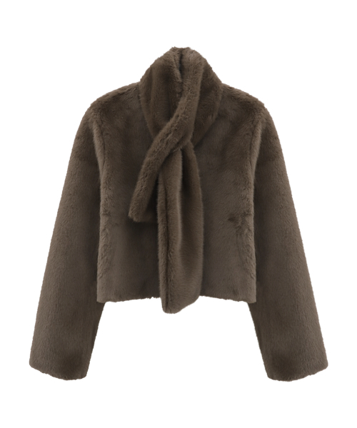 Vivacious(ビバシャス)の「Col Noue Fur Jacket BROWN(ムートンコート・レディース・ブラウン・FREE)」の2枚目の写真