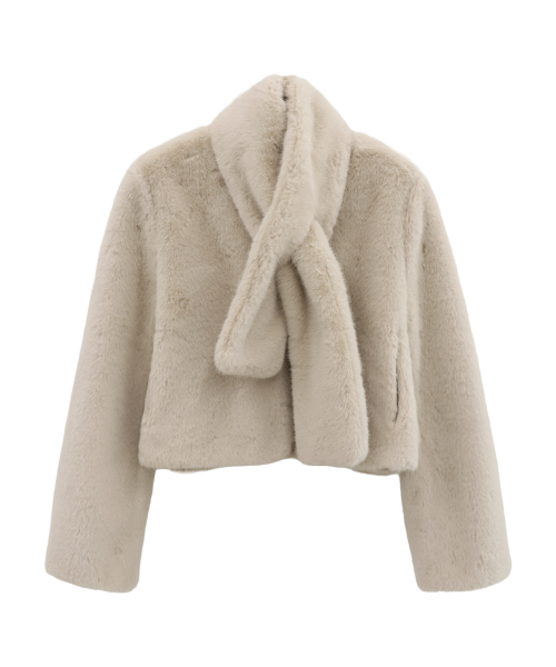 Vivacious(ビバシャス)の「Col Noue Fur Jacket BROWN(ムートンコート・レディース・ブラウン・FREE)」の3枚目の写真