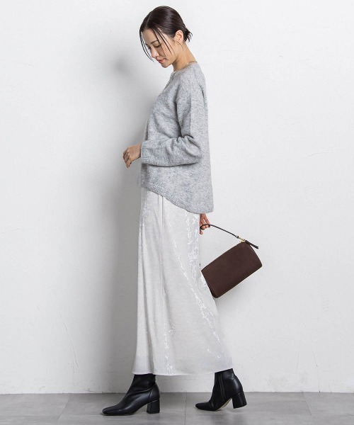 LAUTREAMONT（ロートレアモン）の「スノーベロアクラッシュスカート（スカート・レディース・ホワイト/ライトグレー・9号）」の9枚目の写真