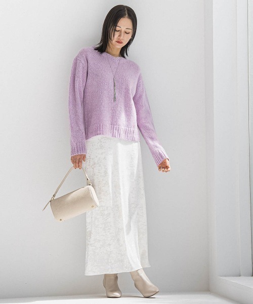 LAUTREAMONT（ロートレアモン）の「スノーベロアクラッシュスカート（スカート・レディース・ホワイト/ライトグレー・9号）」の3枚目の写真