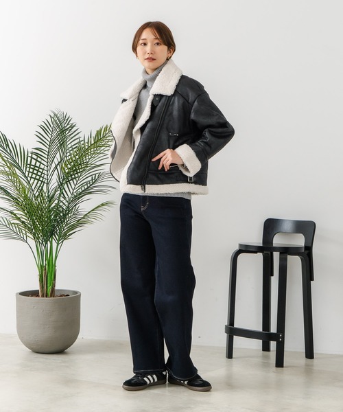 fort point(フォーポイント)の「【C-FORT POINT/フォートポイント】合皮ライダースジャケット(ライダースジャケット・レディース・ブラウン/ブラック・FREE)」の8枚目の写真