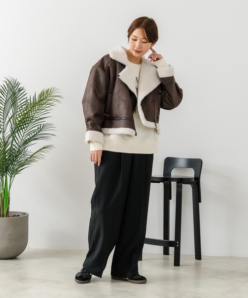 fort point(フォーポイント)の「【C-FORT POINT/フォートポイント】合皮ライダースジャケット(ライダースジャケット・レディース・ブラウン/ブラック・FREE)」の18枚目の写真