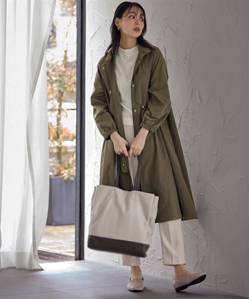 nissen（ニッセン）の「１２ポケット本革コンビカラー２WAYトートバッグ（A４対応）Poche Lab（ポッシェ ラボ）（トートバッグ・レディース・マスタード/ブラック系/アイボリー・FREE）」の10枚目の写真