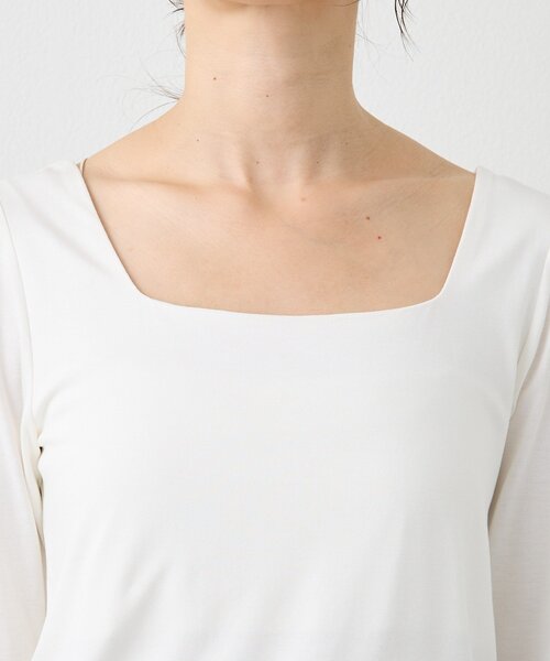 RIVE DROITE(リヴドロワ)の「【ニットのインナーにも】スクエアネックカットソー(Tシャツ/カットソー・レディース・ホワイト/ブラック・FREE)」の17枚目の写真
