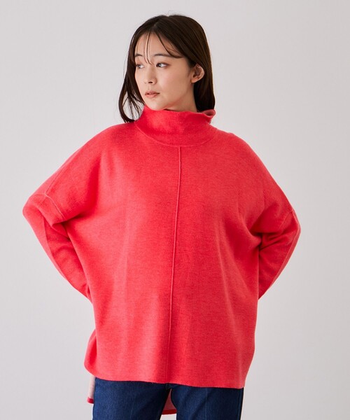 Jayro(ジャイロ)の「リバーシブルWフェイスポンチョ風ニットプルオーバー(ニット/セーター・レディース・ブラック/ライトグレー/オレンジ・38)」の8枚目の写真