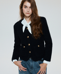 ウールブークレツイードジャケット[Navy(WOMAN)]_UTO-FB17