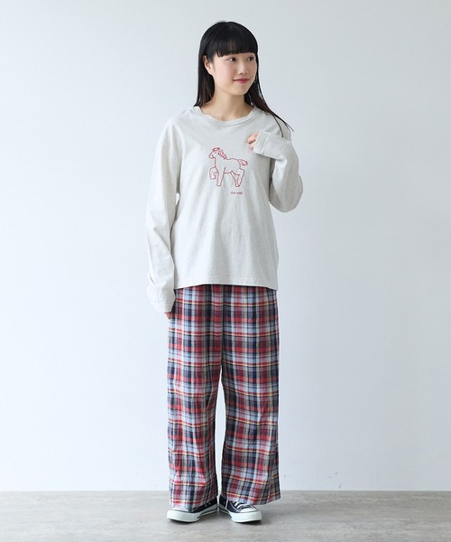 bulle de savon（ビュルデサボン）の「ポニー刺繍 ロンＴ（Tシャツ/カットソー・レディース・ライム/オートミール/ネイビー・FREE）」の8枚目の写真