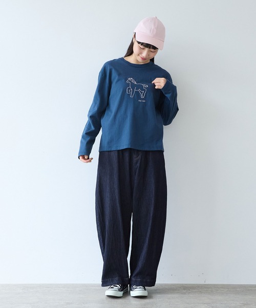 bulle de savon（ビュルデサボン）の「ポニー刺繍 ロンＴ（Tシャツ/カットソー・レディース・ライム/オートミール/ネイビー・FREE）」の19枚目の写真